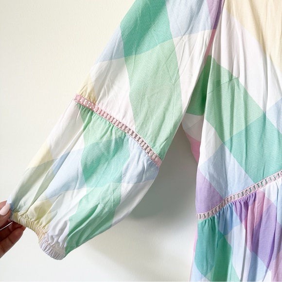 Crown & Ivy Women's Crocheted Plaid Maxi Dress Multi Color XXL NWT - Picture 5 of 9